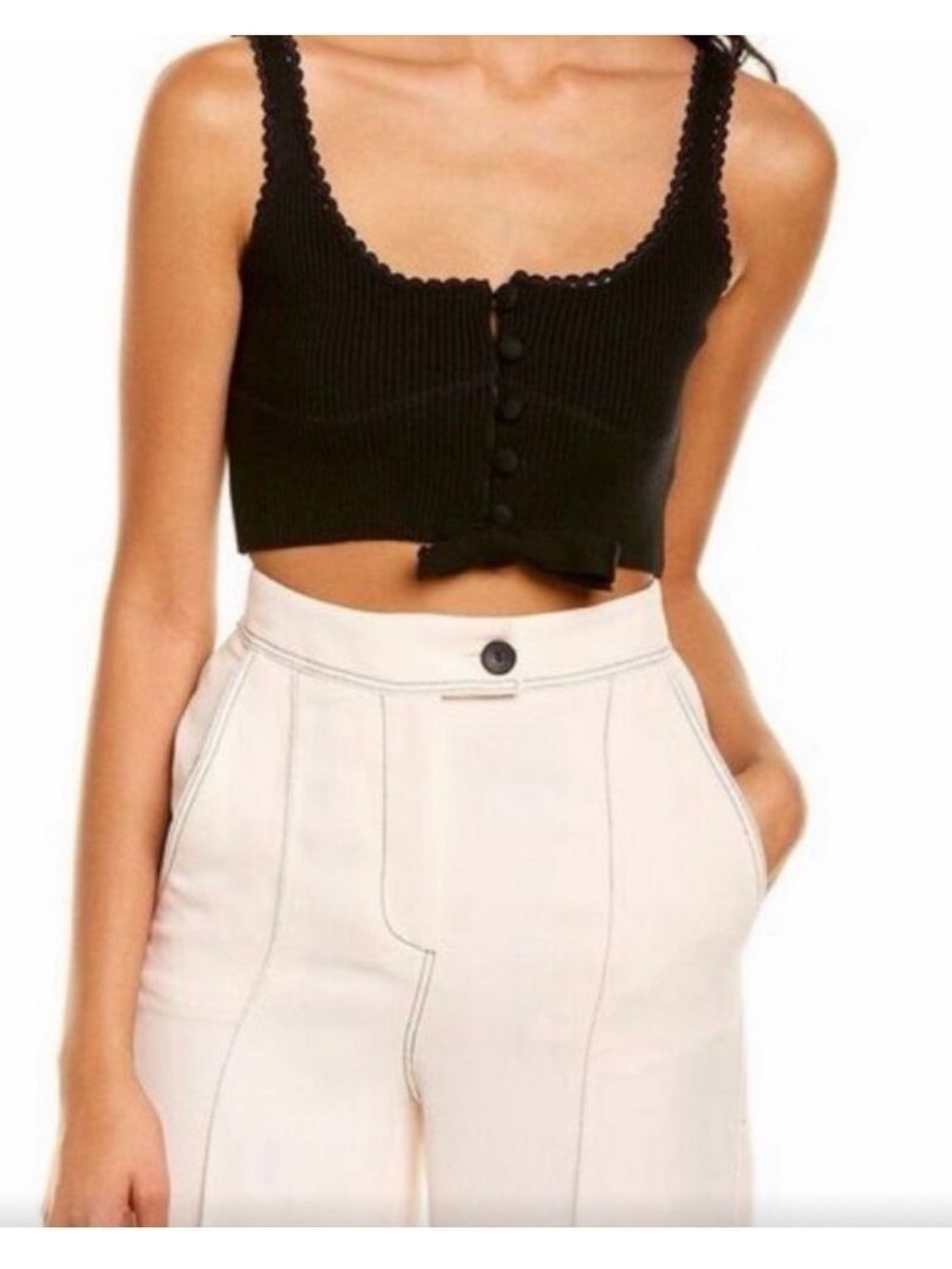 For Love & Lemons x Victoria Secret Black Pointelle Top - Great Condition